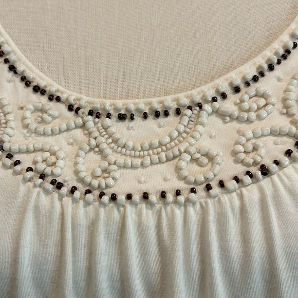 Style & co. size medium off white top with beading - Picture 2 of 3